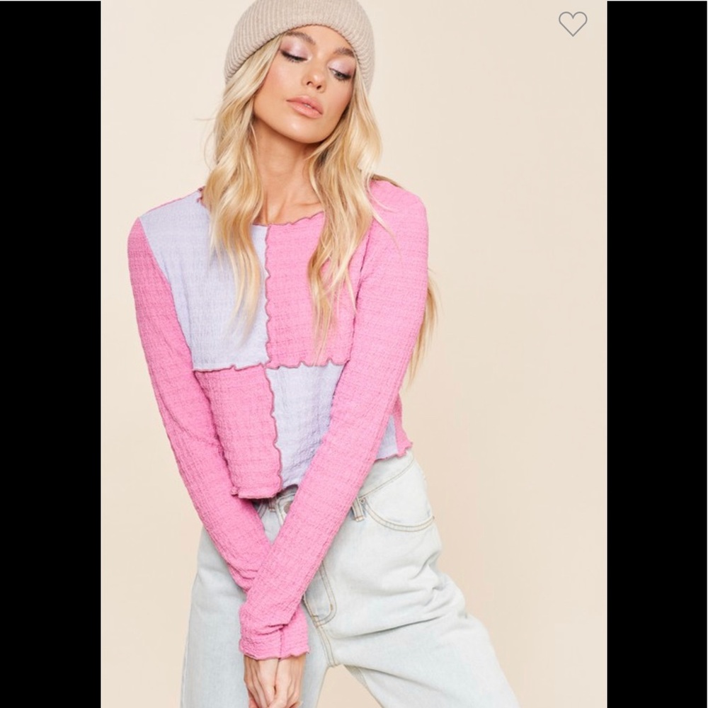 Pink and lilac long sleeve shirt